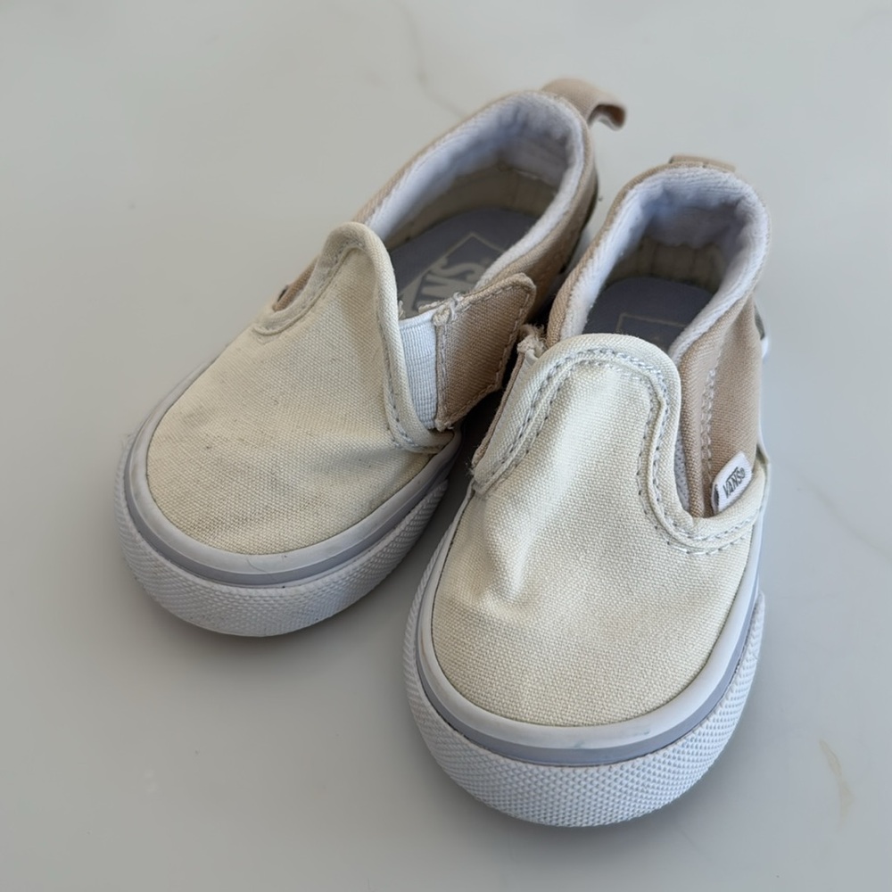 White slip on vans